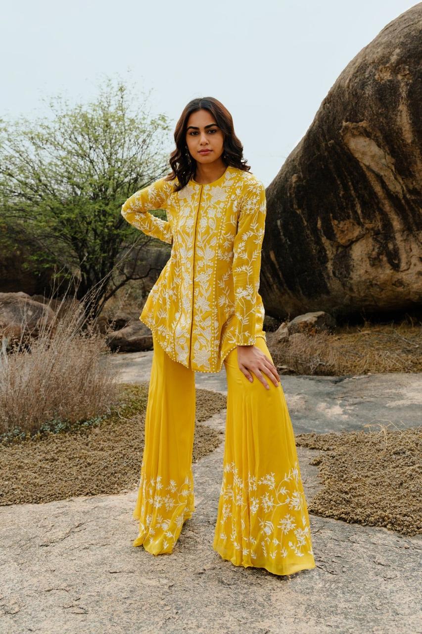 Radiant Mustard Embroidered Shalwar Suit