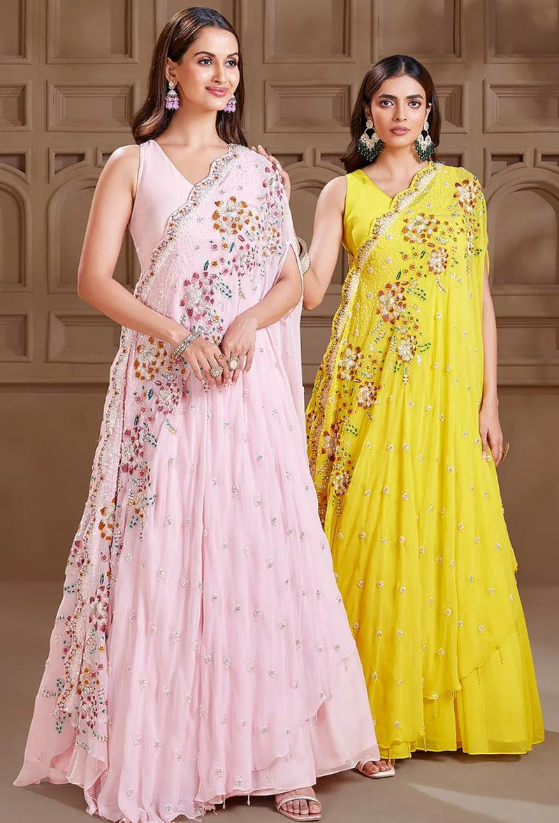 Embellished Anarkali Gown Set | Made-to-Order Elegance
